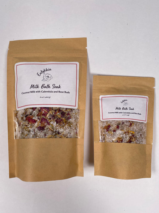 Milk Bath Soak: Coconut Milk with Calendula & Rose Buds